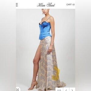 Kim shui floral satin maxi skirt small like brand new worn once